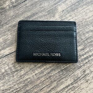 Michael Kors Black Pebbled Leather Card Case
